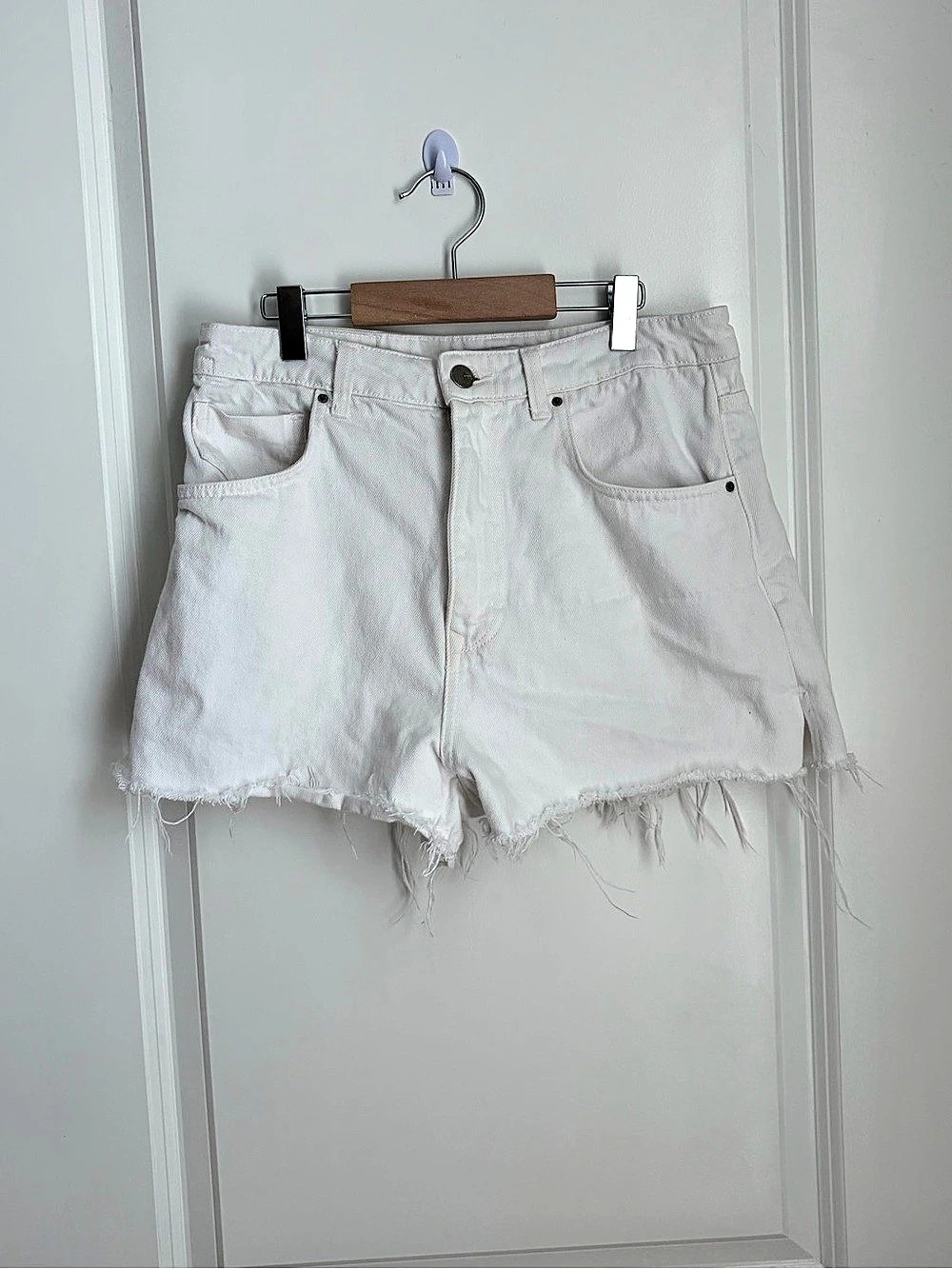 Zara Z1975 White Denim Shorts Size 6